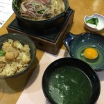 しほろ温泉プラザ緑風 - 2018年9月 すき焼き＆帆立の炊き込みご飯＆あおさの味噌汁