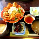 たち野 - 鶏の竜田揚げ定食！