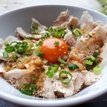 たまごカフェ - 料理写真:笹やか地鶏の夏の鶏丼セット(1280円)　鶏丼