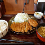 Gohan Dokoro Katsu An Suwa Ten - ロース＆カニコロ定食～☆