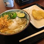 丸亀製麺 - すだちおろしうどん（450円）、かれい天（150円）