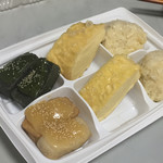 梅の花 - 2018年11月。梅セット。豆腐しゅうまい、湯葉揚げ、生麩田楽。オープン記念で864円が648円。