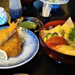 Hiro Zushi - [料理] 鰺フライ & 海堡丼 全景♪ｗ 