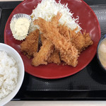 Katsuya Nara Kashiba Ten - 海老・ロースカツ定食♪ 790円