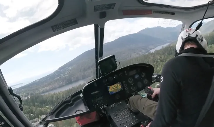 VR view inside a helicopter