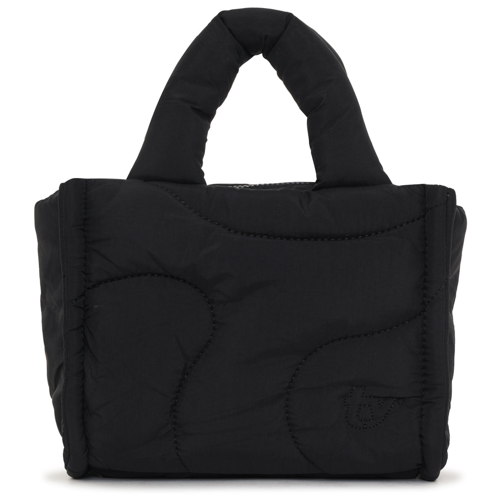 black puffer drift mini tote bag gym side pocket crossbody strap