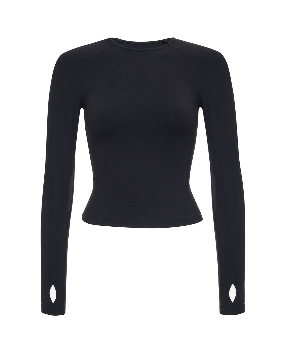 black raglan long sleeve fitted skin tight shirt thumbholes