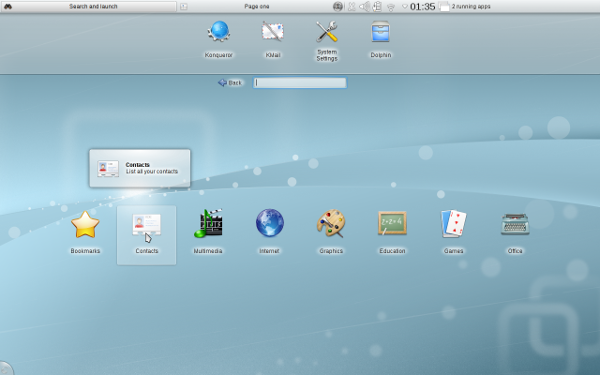 Plasma Netbook screenshot