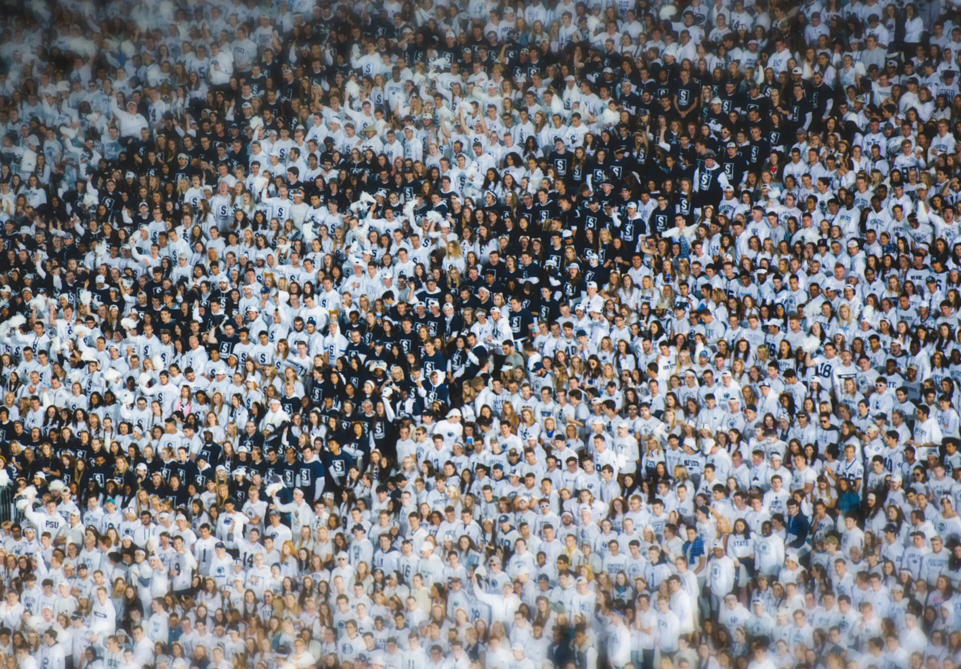 Penn State football student section whiteout.