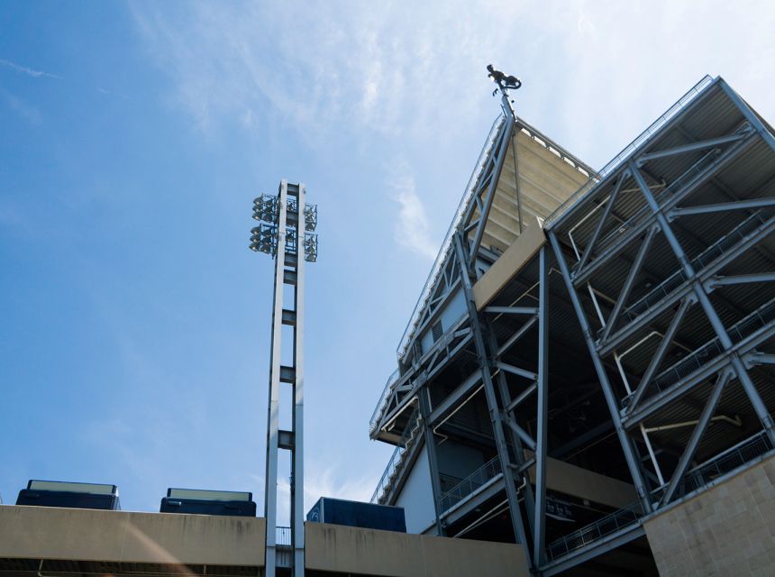 detail of football stadium structure