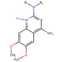 Variation of structure 2,4-diamino-6,7-dimethoxyquinazoline.Where X = CH, N