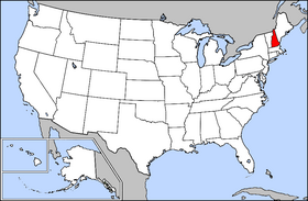 Mapa ning United States with New Hampshire highlighted