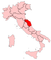 موقعیت مارکه در ایتالیا