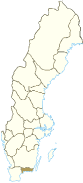 Kort over Blekinge i Sverige