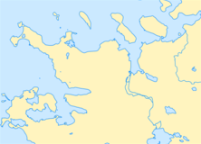 Mapa konturowa Reykjavíku, w centrum znajduje się punkt z opisem „FRA”, natomiast po prawej nieco na dole znajduje się punkt z opisem „FYL”