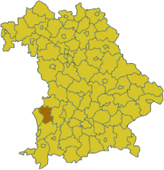 Poziția regiunii Districtul Günzburg