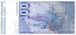 bankovka 100 franků k poctě švýcarského rodáka Borrominiho