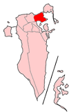 Map of Bahrain showing Al Manama
