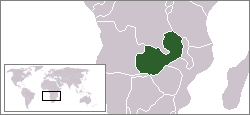 Geografisk plassering av Zambia