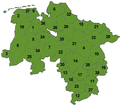 Okraji in regija na Spodnjem Saškem
