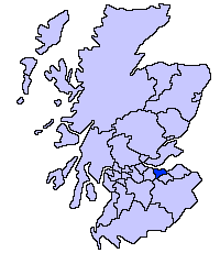 Placering af Edinburgh i Skotland