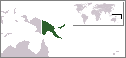 Geografisk plassering av Papua Ny-Guinea