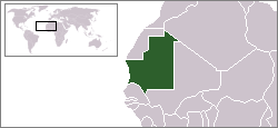 Geografisk plassering av Mauritania