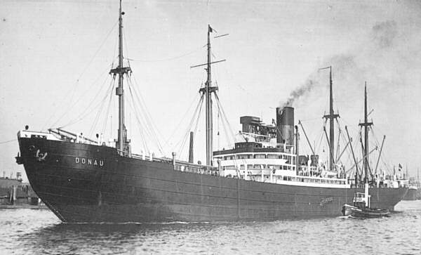 DS «Donau» sjøsatt 1929, benyttet til troppetransport og fangetransport av tyskerne under andre verdenskrig, senket i 1945