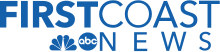 The words "FIRST" and "COAST", directly touching, with "FIRST" bolded, in blue. Beneath, the NBC and ABC logos and the word "NEWS" in blue.