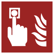 Brandschutzzeichen F005 nach ISO 7010 für einen Handfeuermelder