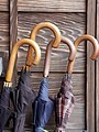 Umbrellas at a temple in Japan.