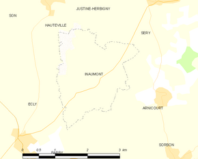 Poziția localității Inaumont
