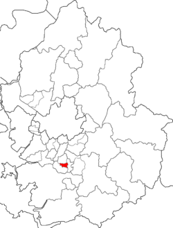 Map of Gyeonggi highlighting Paldal-gu.