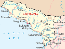 蘇呼米在阿布哈茲境內的位置