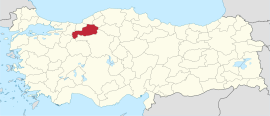 बोलू प्रांतचे तुर्कस्तान देशाच्या नकाशातील स्थान