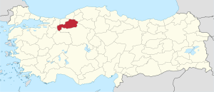 Lokasyon ng Lalawigan ng Bolu sa Turkiya