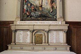 Plaque commémorative des soldats tombés pendant la guerre 14-18.