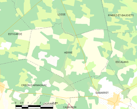 Mapa obce Herré