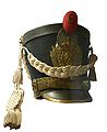 Shako de la Garde royale du roi de France (1815-1830) orné d'un cordon-raquette[3].