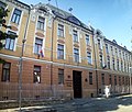 Enterance to the building of the Ľudovít Štúr secondary grammar school (gymnazium) in Trenčín, July 2021.