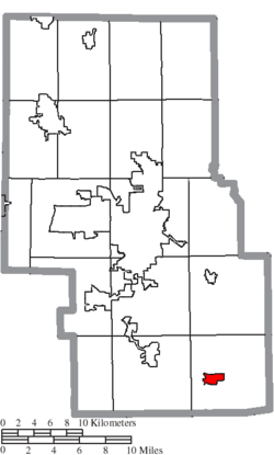 Location of Butler in Richland County, Ohio