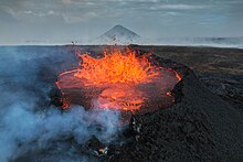Éruption de lave du volcan près du Litli-Hrútur en Islande en 2023