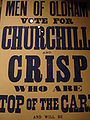 Churchill's election poster of the Oldham by-elections of 1899