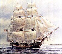 USS Chesapeake, launched 1799, 19th century painting