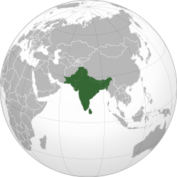 Satelitní snímek Indického subkontinentu