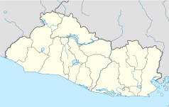 Mapa konturowa Salwadoru, blisko centrum na lewo znajduje się punkt z opisem „Nejapa”