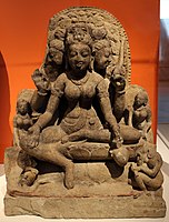 Matrika Brahmani sits in lalitasana, north India, 9th-century