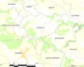 Mapa obce Donzacq