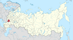 Voronezj oblasts beliggenhed i Rusland