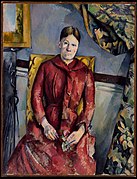 पॉल सेज़ेन, मैडम सेज़ैन (होर्टेंस फिकेट, 1850-1922) एक लाल पोशाक में, 1888-90